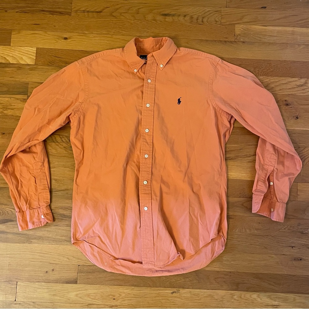 Ralph Lauren Men's Orange Button-Down Shirt